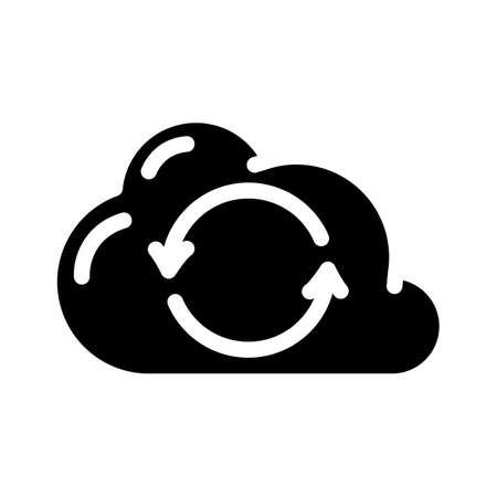 sync file with cloud glyph icon vector. sync file with cloud sign. isolated contour symbol black illustrationのイラスト素材