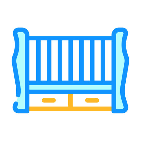 crib bed for little child color icon vector. crib bed for little child sign. isolated symbol illustrationのイラスト素材