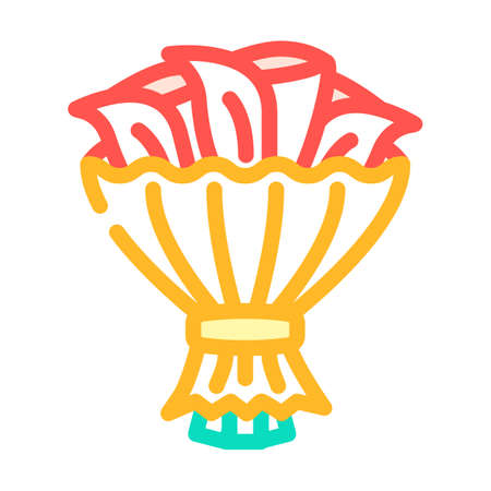 bouquet flower color icon vector. bouquet flower sign. isolated symbol illustrationのイラスト素材
