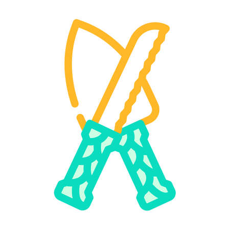 cake knife color icon vector. cake knife sign. isolated symbol illustrationのイラスト素材