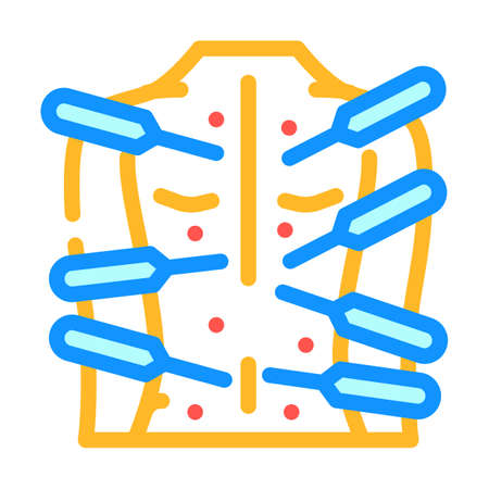 acupuncture oriental massage color icon vector. acupuncture oriental massage sign. isolated symbol illustrationのイラスト素材