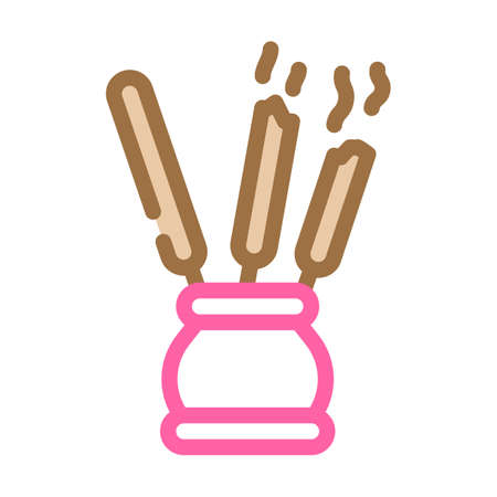 aroma therapy meditation color icon vector. aroma therapy meditation sign. isolated symbol illustrationのイラスト素材
