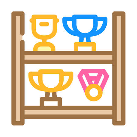 awards of school competition color icon vector. awards of school competition sign. isolated symbol illustrationのイラスト素材