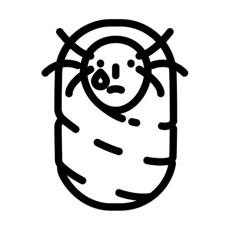 cry newborn baby line icon vector. cry newborn baby sign. isolated contour symbol black illustrationのイラスト素材