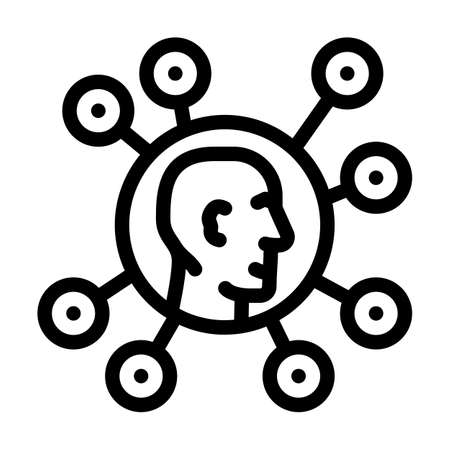 communication network line icon vector. communication network sign. isolated contour symbol black illustrationのイラスト素材
