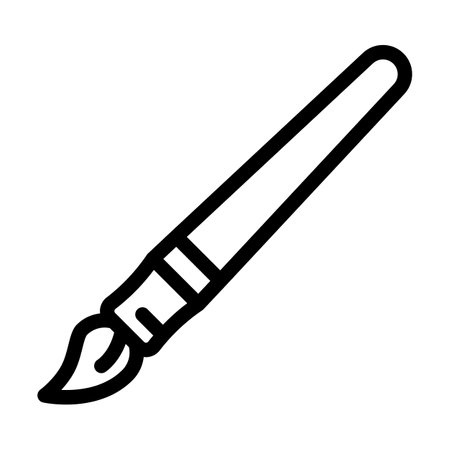 tassel stationery for painting line icon vector. tassel stationery for painting sign. isolated contour symbol black illustrationのイラスト素材