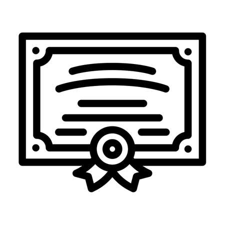 certificate or diploma of graduation line icon vector. certificate or diploma of graduation sign. isolated contour symbol black illustrationのイラスト素材
