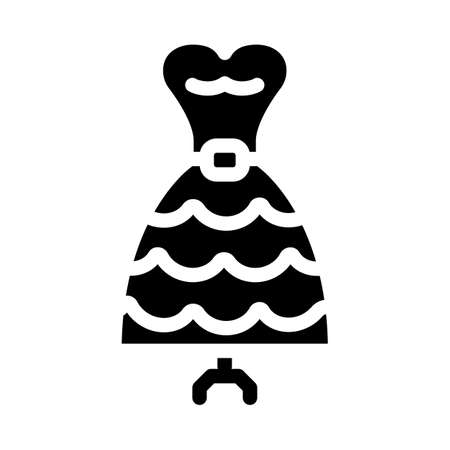 dress garment bridal shop glyph icon vector. dress garment bridal shop sign. isolated contour symbol black illustrationのイラスト素材