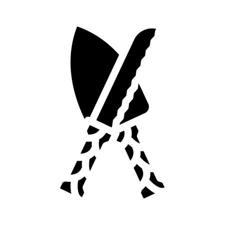cake knife glyph icon vector. cake knife sign. isolated contour symbol black illustrationのイラスト素材