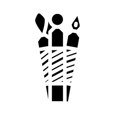 tools for cleaning skin glyph icon vector. tools for cleaning skin sign. isolated contour symbol black illustrationのイラスト素材