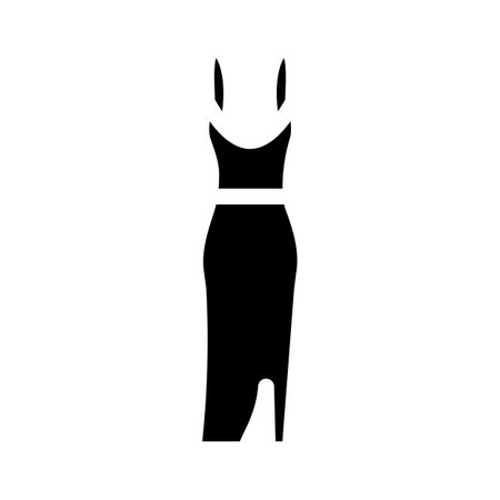 evening party dress glyph icon vector. evening party dress sign. isolated contour symbol black illustrationのイラスト素材