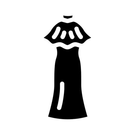 dresses evening gowns garment glyph icon vector. dresses evening gowns garment sign. isolated contour symbol black illustrationのイラスト素材