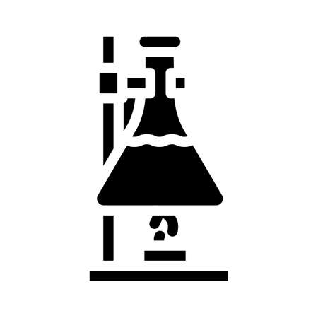 experiments in laboratory tool glyph icon vector. experiments in laboratory tool sign. isolated contour symbol black illustrationのイラスト素材