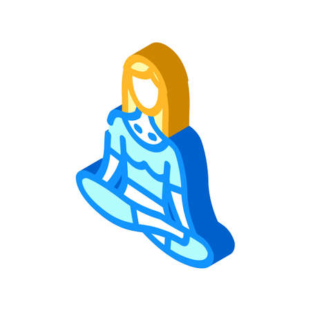 mindfulness meditation isometric icon vector. mindfulness meditation sign. isolated symbol illustrationのイラスト素材