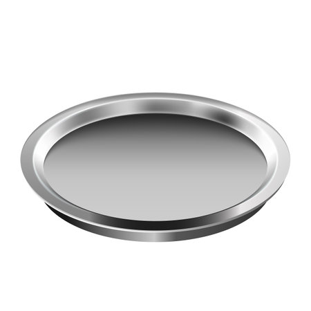 dish plate metal food. restaurant tray. cooking cloche empty 3d realistic vectorのイラスト素材
