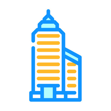 tower financial center skyscraper color icon vector. tower financial center skyscraper sign. isolated symbol illustrationのイラスト素材