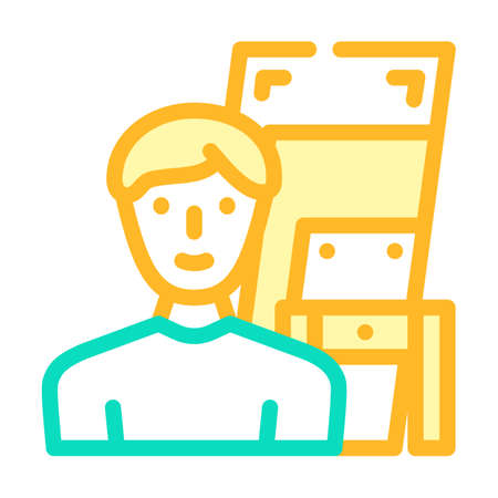 furniture assembler color icon vector. furniture assembler sign. isolated symbol illustrationのイラスト素材