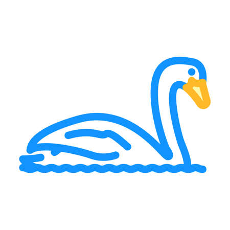 swan bird color icon vector. swan bird sign. isolated symbol illustrationのイラスト素材