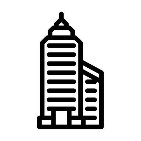 tower financial center skyscraper line icon vector. tower financial center skyscraper sign. isolated contour symbol black illustrationのイラスト素材