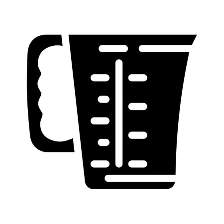 cooking measuring cup glyph icon vector. cooking measuring cup sign. isolated contour symbol black illustrationのイラスト素材