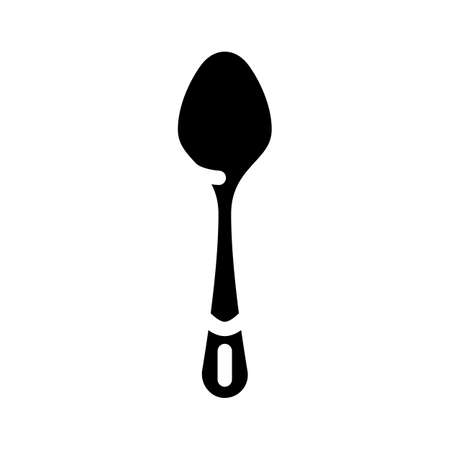 teaspoon kitchen utensil glyph icon vector. teaspoon kitchen utensil sign. isolated contour symbol black illustrationのイラスト素材