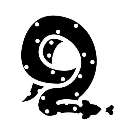 snake animal glyph icon vector. snake animal sign. isolated contour symbol black illustrationのイラスト素材