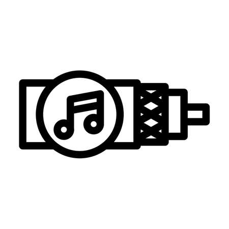 audio cable line icon vector. audio cable sign. isolated contour symbol black illustrationのイラスト素材