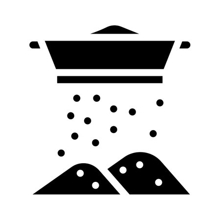 flour sifting glyph icon vector. flour sifting sign. isolated contour symbol black illustrationのイラスト素材