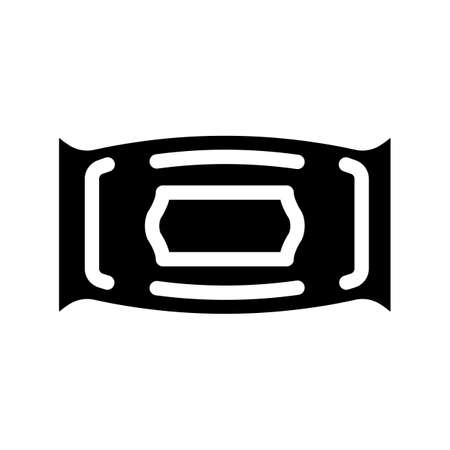pack of napkins glyph icon vector. pack of napkins sign. isolated contour symbol black illustrationのイラスト素材
