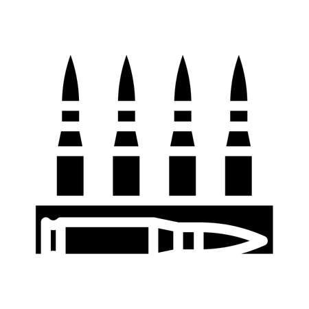 bullet for gun glyph icon vector. bullet for gun sign. isolated contour symbol black illustrationのイラスト素材
