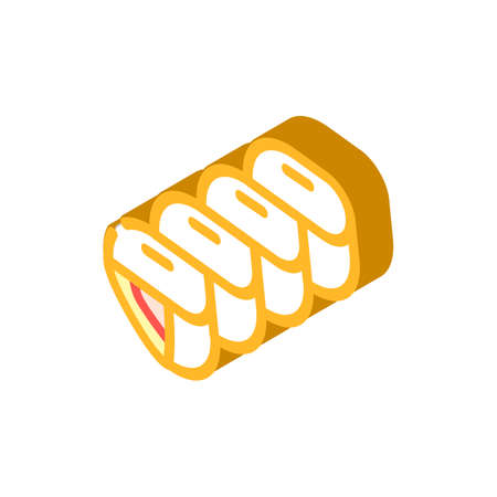 bun baked food isometric icon vector. bun baked food sign. isolated symbol illustrationのイラスト素材