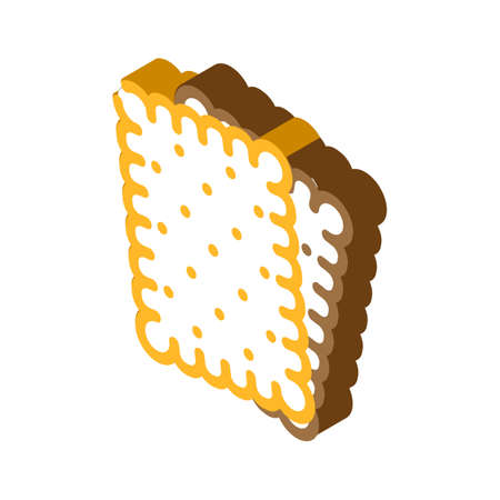 biscuit cookies isometric icon vector. biscuit cookies sign. isolated symbol illustrationのイラスト素材