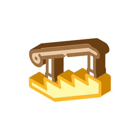 deck posts and handrails isometric icon vector. deck posts and handrails sign. isolated symbol illustrationのイラスト素材