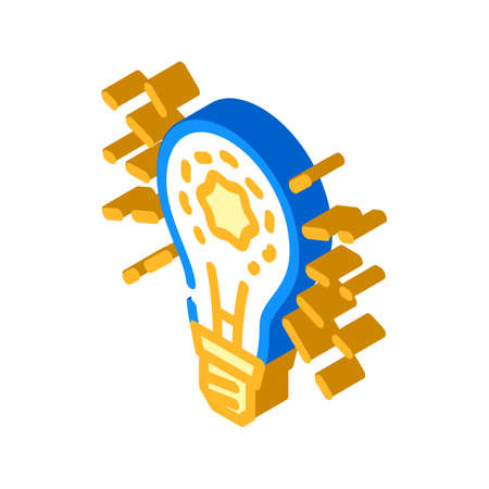 shine light bulb isometric icon vector. shine light bulb sign. isolated symbol illustrationのイラスト素材