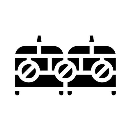 barriers equipment glyph icon vector. barriers equipment sign. isolated contour symbol black illustrationのイラスト素材