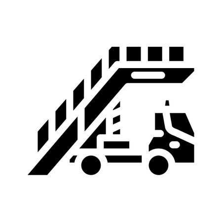 ladder airport equipment glyph icon vector. ladder airport equipment sign. isolated contour symbol black illustrationのイラスト素材
