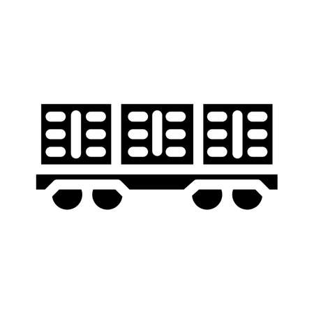 freight wagon glyph icon vector. freight wagon sign. isolated contour symbol black illustrationのイラスト素材