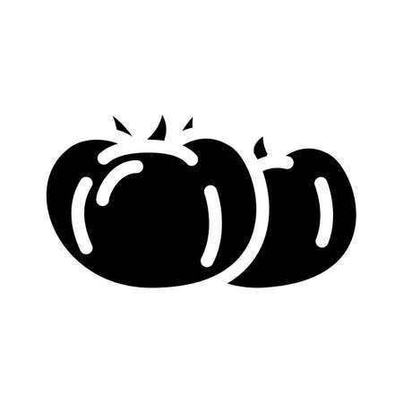 tomatoes of various colors glyph icon vector. tomatoes of various colors sign. isolated contour symbol black illustrationのイラスト素材