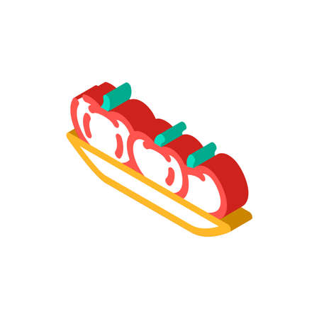 plate with tomatoes isometric icon vector. plate with tomatoes sign. isolated symbol illustrationのイラスト素材