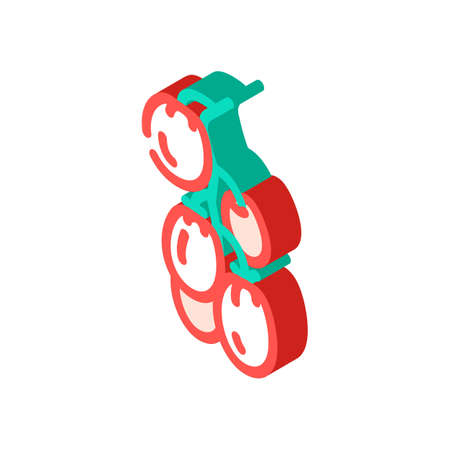 branch tomato isometric icon vector. branch tomato sign. isolated symbol illustrationのイラスト素材