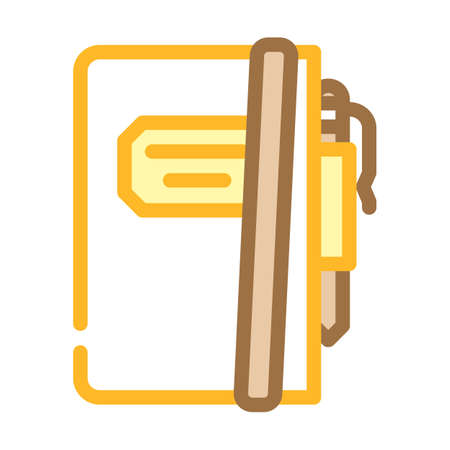 notebook and pencil color icon vector. notebook and pencil sign. isolated symbol illustrationのイラスト素材