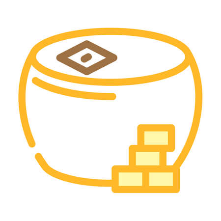 hard cheese color icon vector. hard cheese sign. isolated symbol illustrationのイラスト素材