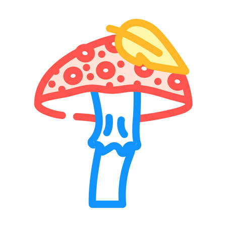 autumn mushroom color icon vector. autumn mushroom sign. isolated symbol illustrationのイラスト素材