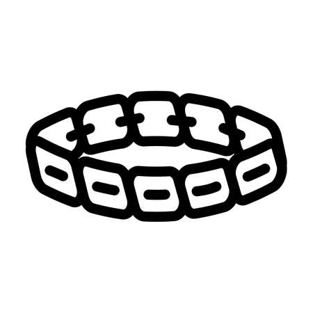 gold bracelet line icon vector. gold bracelet sign. isolated contour symbol black illustrationのイラスト素材