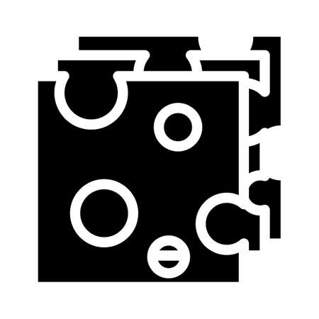 slice cheese glyph icon vector. slice cheese sign. isolated contour symbol black illustrationのイラスト素材