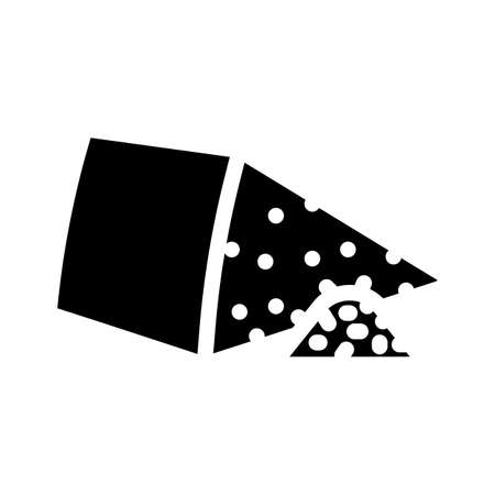 parmesan cheese glyph icon vector. parmesan cheese sign. isolated contour symbol black illustrationのイラスト素材