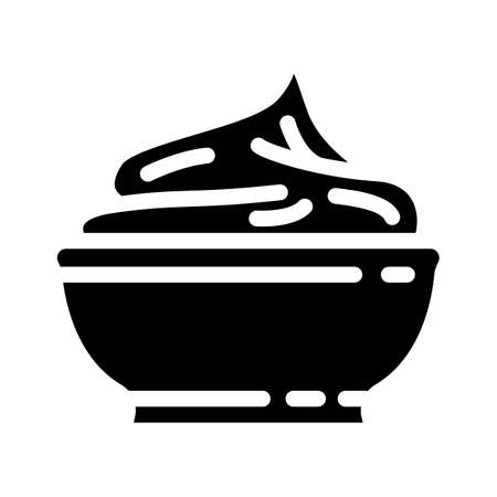 cream cheese glyph icon vector. cream cheese sign. isolated contour symbol black illustrationのイラスト素材