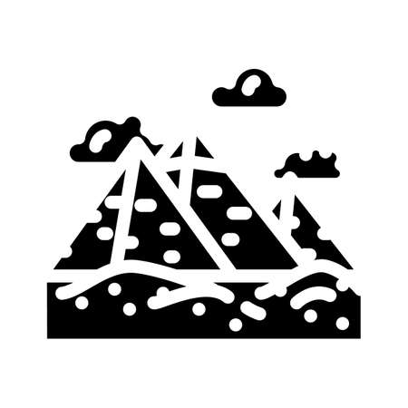 pyramid construction glyph icon vector. pyramid construction sign. isolated contour symbol black illustrationのイラスト素材