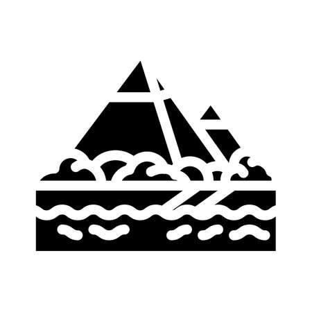nile river glyph icon vector. nile river sign. isolated contour symbol black illustrationのイラスト素材