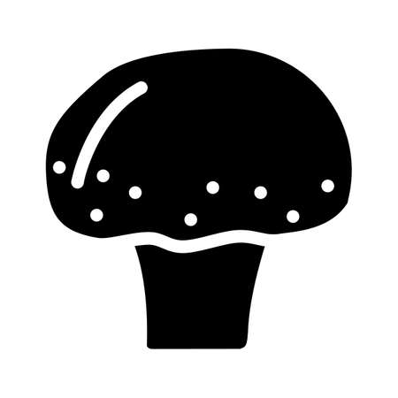 champignon mushroom glyph icon vector. champignon mushroom sign. isolated contour symbol black illustrationのイラスト素材